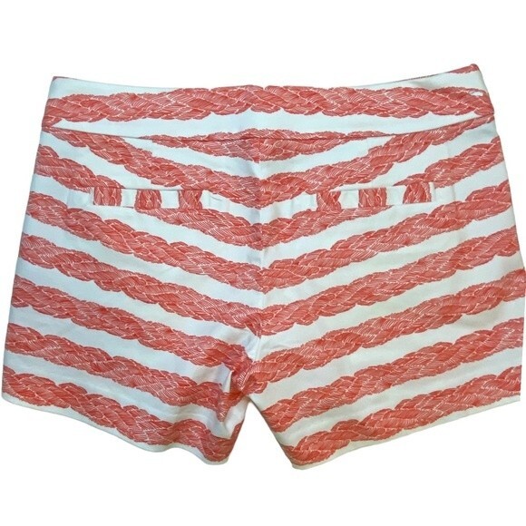 J.Crew Red & White Stripe Stretch Side Zip 4” Shorts - Like New - Size 8 - Picture 3 of 9